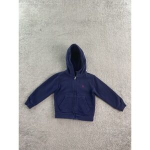 Polo Ralph Lauren Hoodie 3T Blue Zip Small Pony Logo Outdoor Designer Jacket
